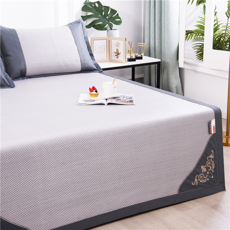 臻享刺绣冰藤席三件套 R6027 夏季床上用品套装180*200cm （单位：套）