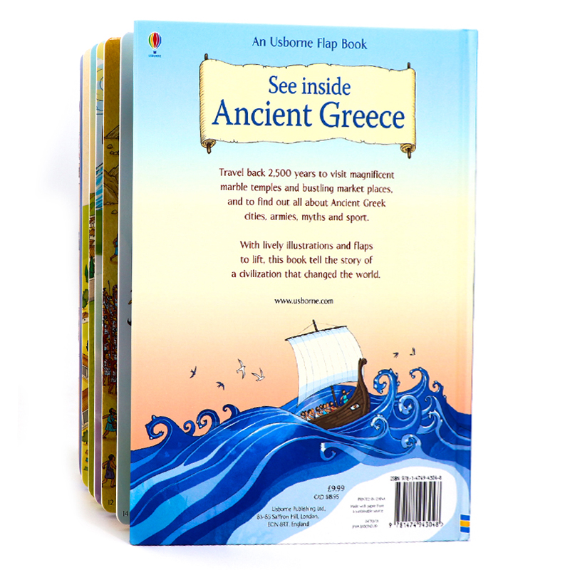 [正版]Usborne看里面系列翻翻书 古希腊 See Inside Ancient Greece 英文原版绘本 希腊高清大图