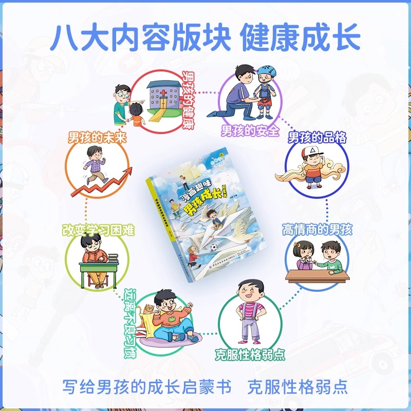 [醉染正版]漫画趣味男孩成长启蒙书女孩成长全套2册 JST幼儿小学生课外阅读书籍漫画书三四年级心理学情商手册情绪社交家庭高清大图
