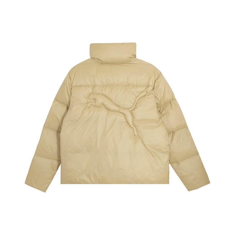 PUMA 纯色保暖立领拉链羽绒服 男女同款 棕色 625611-88