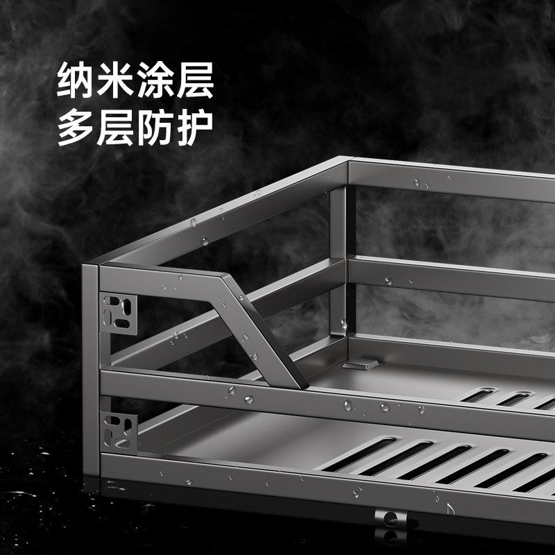 邦云拉篮厨房橱柜加厚不锈钢高清大图