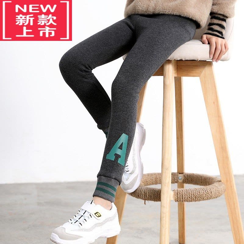 可莉允女童打底裤加绒加厚冬季外穿儿童裤子中大童一体绒保暖裤春秋图片