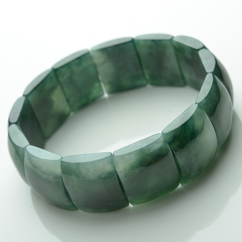 翡翠手环油青手链玉石手串男款手排饰品带证书送女朋友七夕情人节礼物