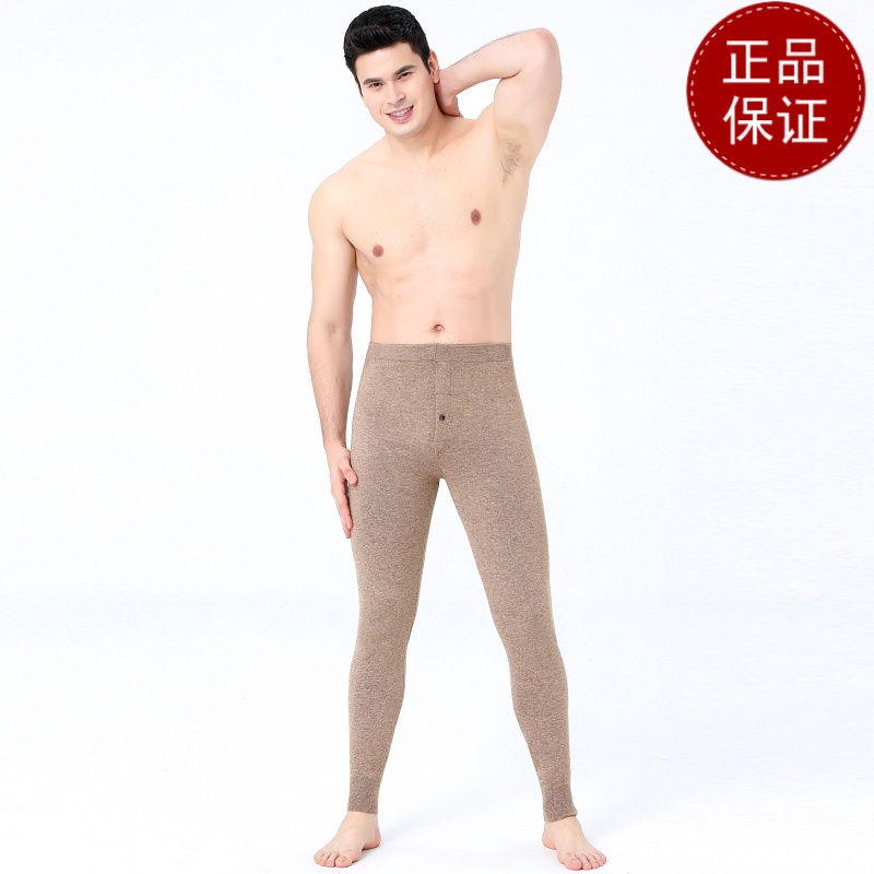免费试穿 牧绒多斯保暖裤女内穿男士羊绒裤纯色本命年羊毛裤女薄款线裤春秋毛裤打底护膝打底裤春秋绒裤毛裤羊绒裤中老年人冬 男士驼色 170(L)