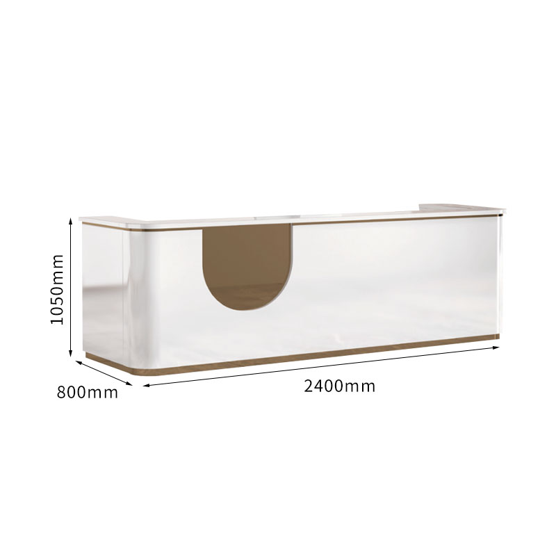 中豫鑫泽ZYXZ5041851 吧台收银台烤漆小型柜台简约现代商用吧台桌公司前台接待台 2.4米高清大图