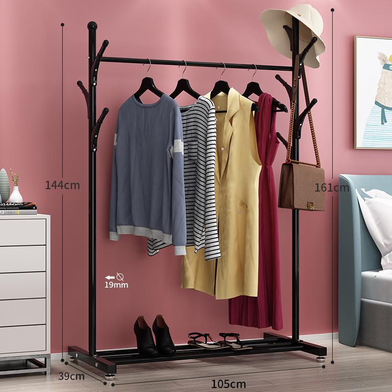 简易晾衣架落地折叠室内挂衣架单杆式晒衣架卧室家用凉衣服的架子