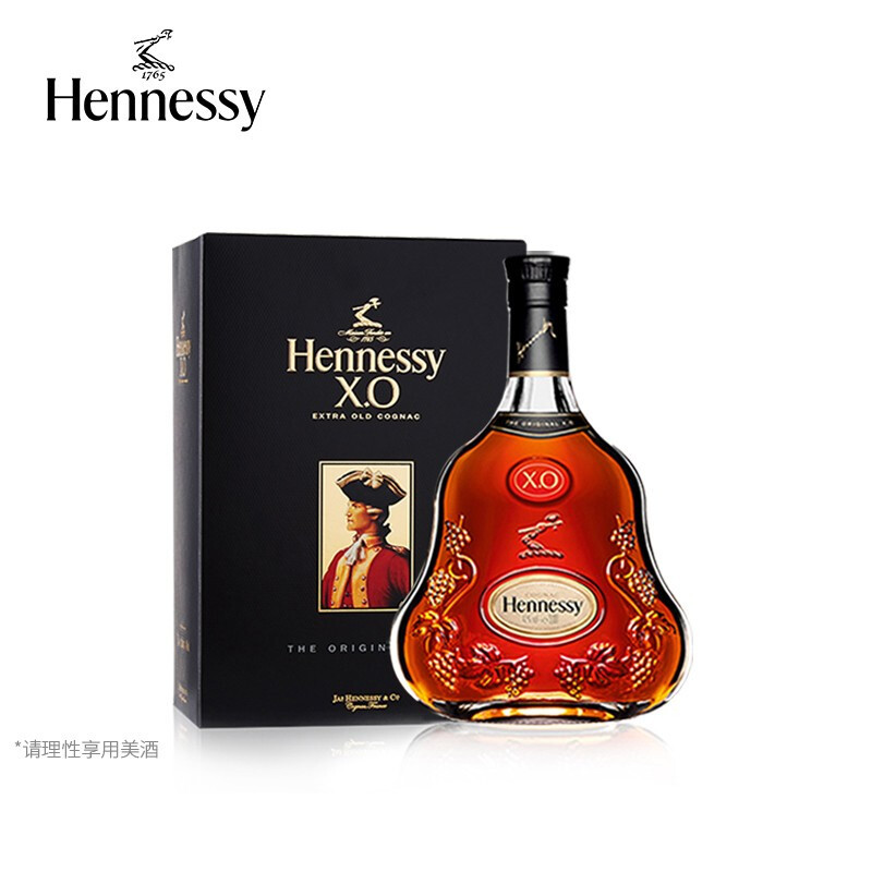 轩尼诗hennessyxo法国干邑白兰地1000ml瓶海外版