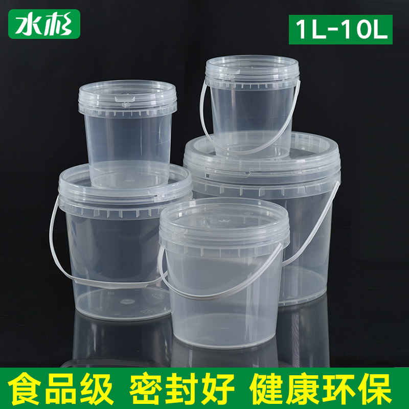 加厚食品级塑料桶圆桶密封桶小水桶油漆桶2l5L20KG25升酱料桶高清大图