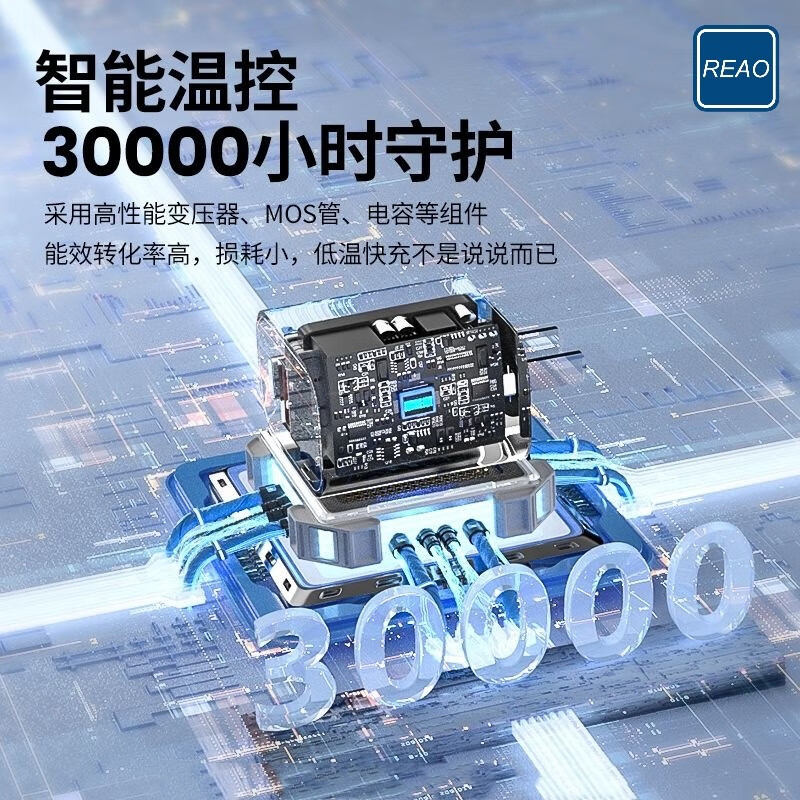 泺澳(REAO)双TYPE-C口快充数据线X15 白色高清大图