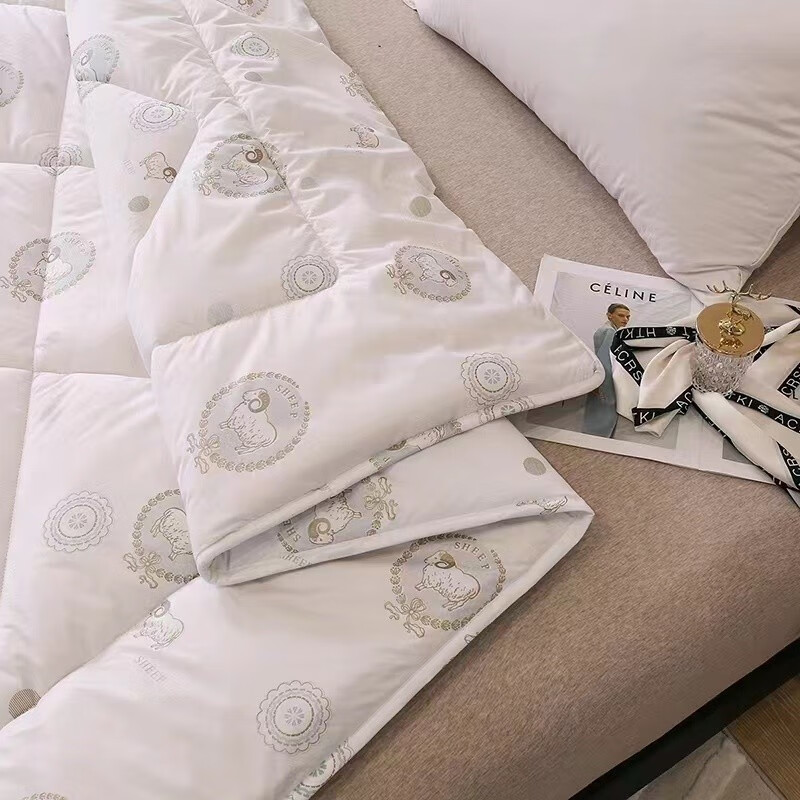 悠梦嘉居 鄂尔多斯臻品羊毛被高密度防羽布防钻毛无异味100%优质水洗羊毛 200*230cm YB-12910高清大图