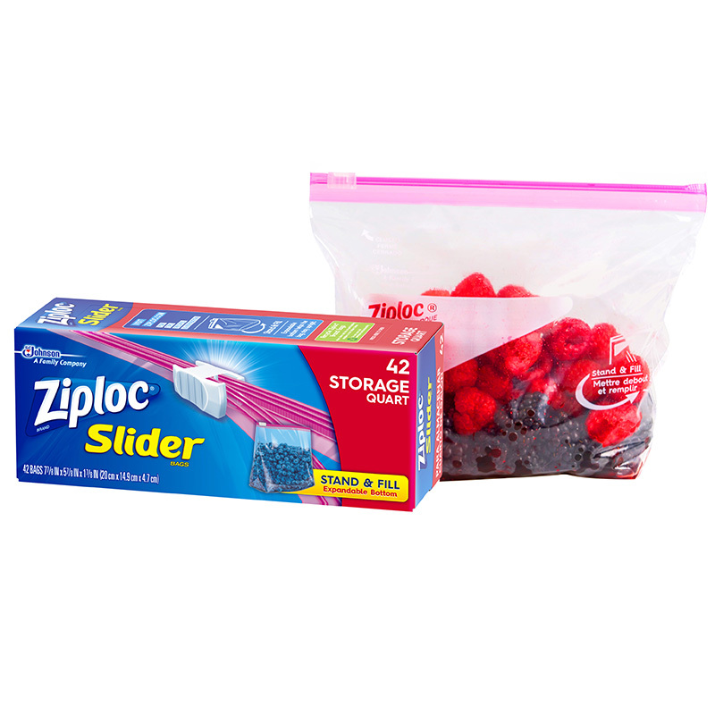 密保诺 Ziploc 美国进口 加厚拉链式可站立密实袋 保鲜袋 非保鲜膜 中号42个 全美热卖品牌