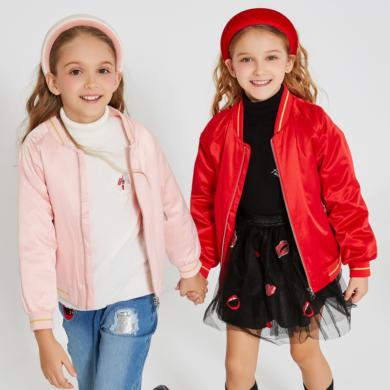 [2件2折价:41]米喜迪mecity童装女童棉服嘴唇双翻珠片棒球领棉服高清大图