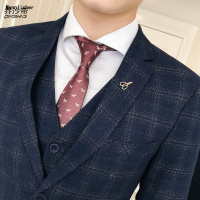 新郎西服套装男士正装晚礼服韩版修身型结婚西装婚礼支持人三件套