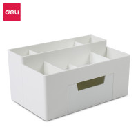 得力(deli)8914多功能笔筒 文具收纳盒 白色