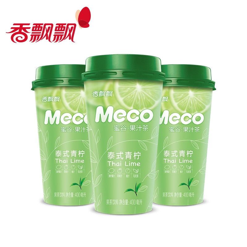 泰式青柠6杯 香飘飘奶茶meco蜜谷果汁茶 果味冲饮泰式青柠味400ml 果汁茶6杯装