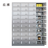 岳滩201不锈钢食堂带锁餐具柜40门餐盘柜碗柜磁吸锁1800*1350*400