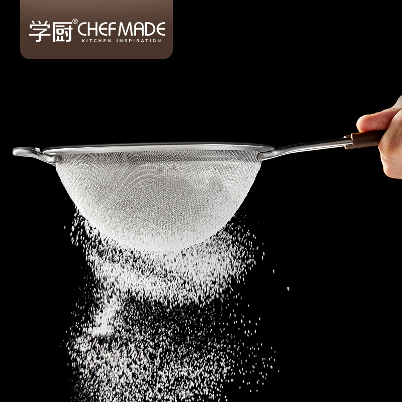 学厨 CHEFMADE 烘焙工具 蛋糕模具厨房工具 面粉筛子 糖粉过滤网筛网细孔16cm30目 WK9245