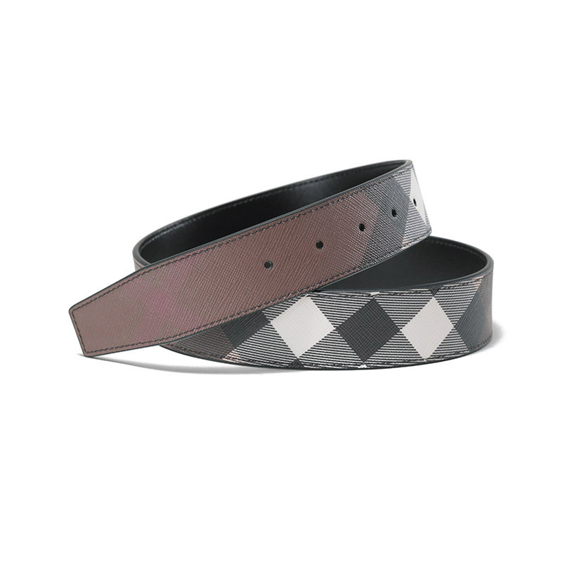 burberry博柏利男款热塑性聚氨酯织物皮革tb搭扣板扣式双面皮带腰带