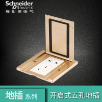 施耐德电气（Schneider Electric）地插 香槟金开启式五孔电源插座