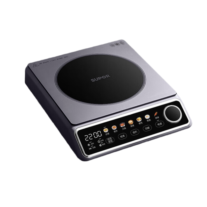 苏泊尔(SUPOR) 电陶炉家用电磁炉低音低辐射双环独立控温2200W大功率防干烧显影大彩屏不挑锅具 C22-CS60