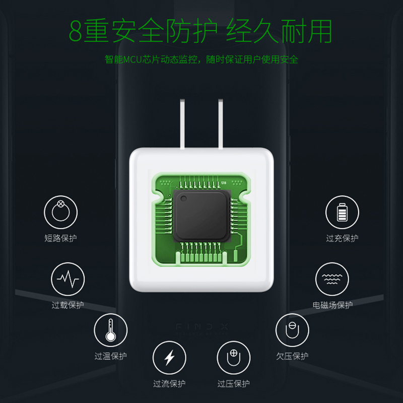 适用opporeno2充电器头oppo手机数据线reno2快充vooc3.0闪充renoz插头r17|闪充线[1.5米]