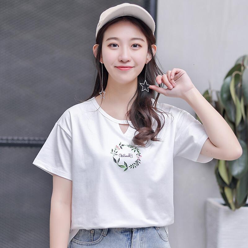 韩版夏装印花t恤女士短袖宽松学生半袖体恤夏季女装2018新款上衣白色