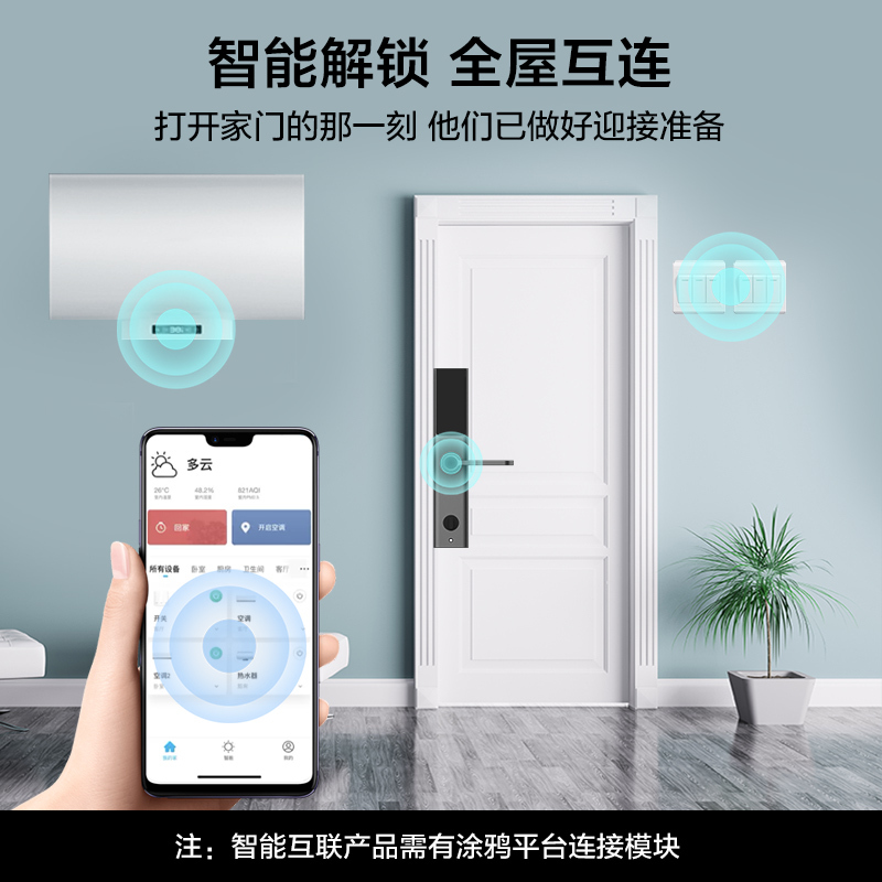 家用智能锁SK2指纹锁家用防盗门电子门锁