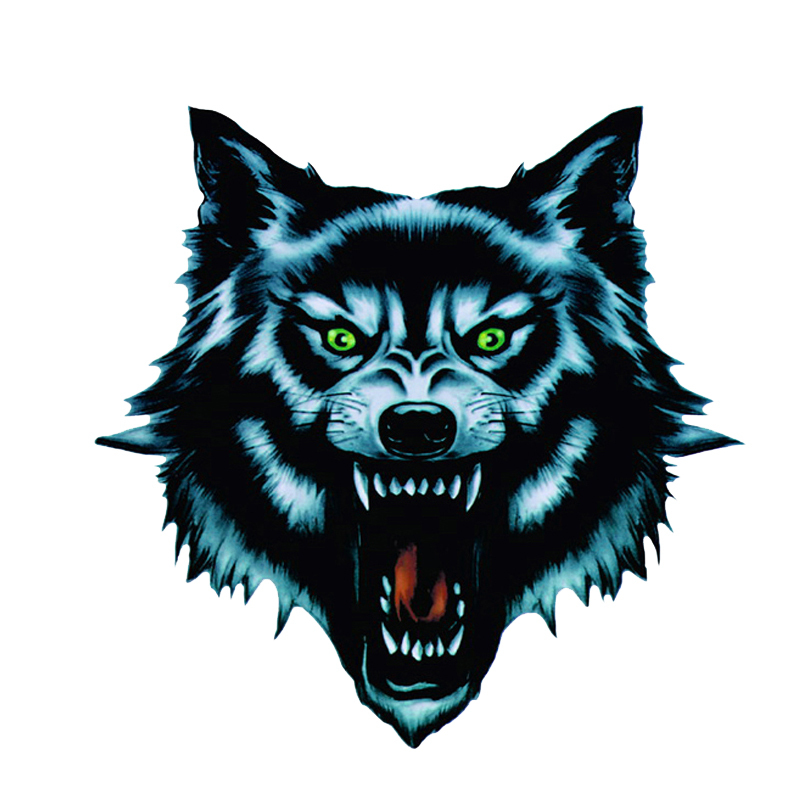 汽车贴花狼头图腾车贴遮挡划痕遮盖车身贴纸前后杠车大面积防水 实心