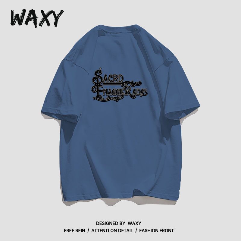 WAXY夏季新款纯棉短袖T恤女学生宽松复古休闲慵懒风韩版潮牌上衣