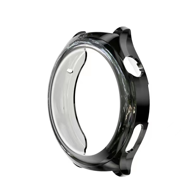 适用华为watch4pro保护壳watch5智能运动手表壳膜一体全包屏幕高清电镀软壳watchGT4保护套防摔刮3264 【黑色】防摔耐磨★裸机手感 适用：华为watch5【42mm】