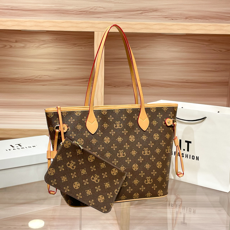 欧美女士老花包包女2026新款高级感托特包女大容量通勤单肩包百搭手提包大包高清大图