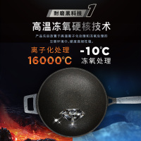 爱仕达不粘锅炒锅 无烟钛熔射金刚旋风炒菜锅32CM煤燃气明火电磁炉通用CL32F1Q-GY(灰色)