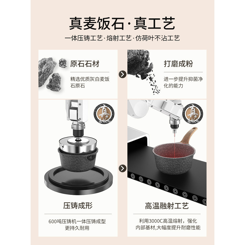宝宝辅食锅婴儿煎煮一体麦饭石多功能不粘锅小奶锅儿童锅家用高清大图