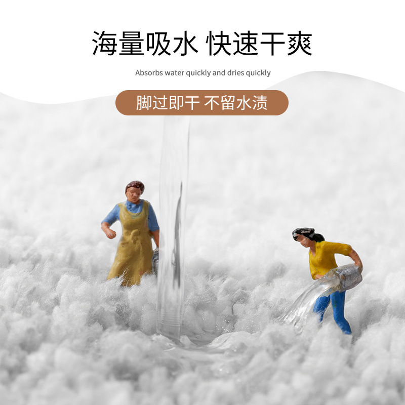英仑风情 卫生间地垫吸水门垫浴室门口进门速干脚垫蛋糕绒浴室垫厕所防滑垫子洗手间地毯