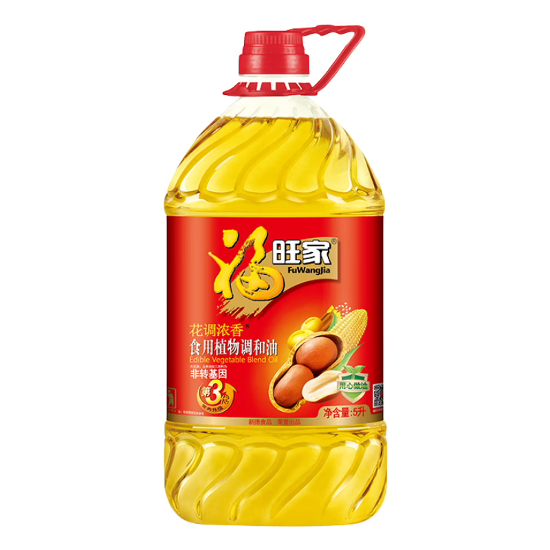 福旺家 非转基因花调浓香食用植物调和油 5L