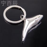 宁百辰现货批创意海洋动物世界活动赠送小礼品 金属海豚钥匙扣 可刻字