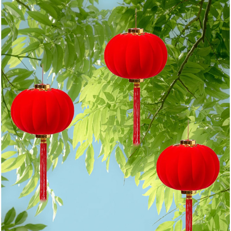 锦瑞星新年装饰 植绒小灯笼 30#2个 /包高清大图