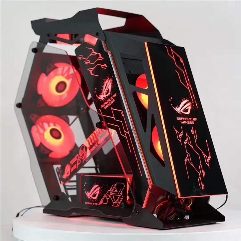 六个玉环神光同步RGB风扇送控制器 小咖[橙色]MATX[赔钱冲量特价]|小咖大咖异形水冷台式主机机箱电脑网吧网咖E2