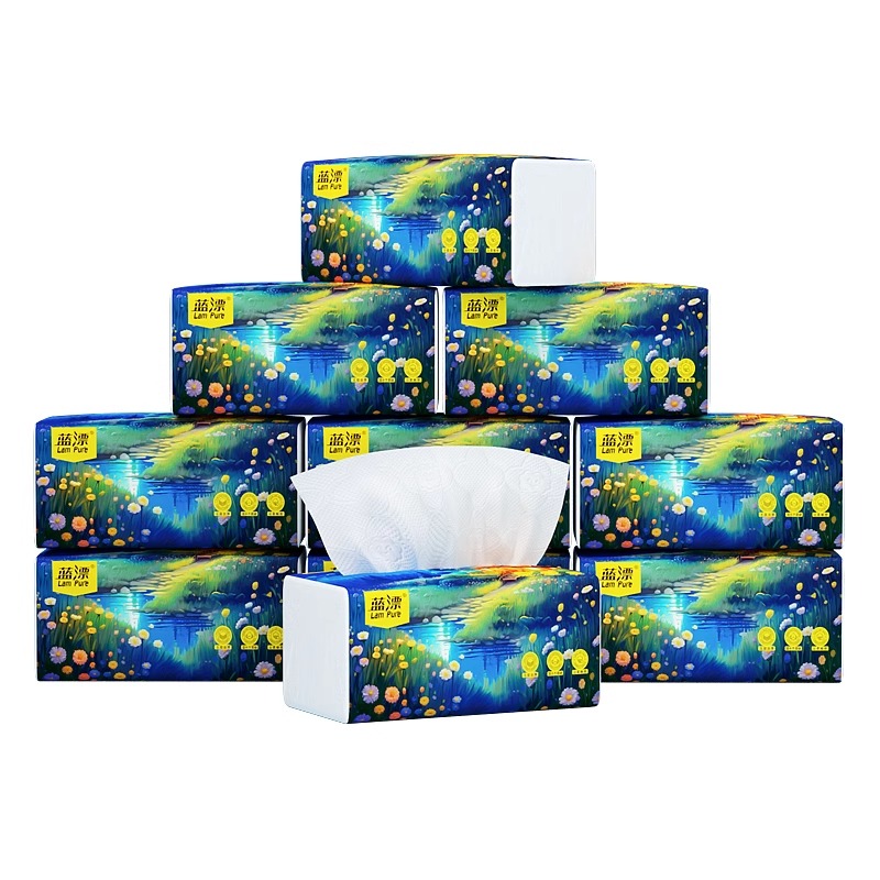 蓝漂星空系列 3包5层加厚 柔韧耐用 原生竹浆 无香 星空抽纸 抽纸3包LP-46609高清大图