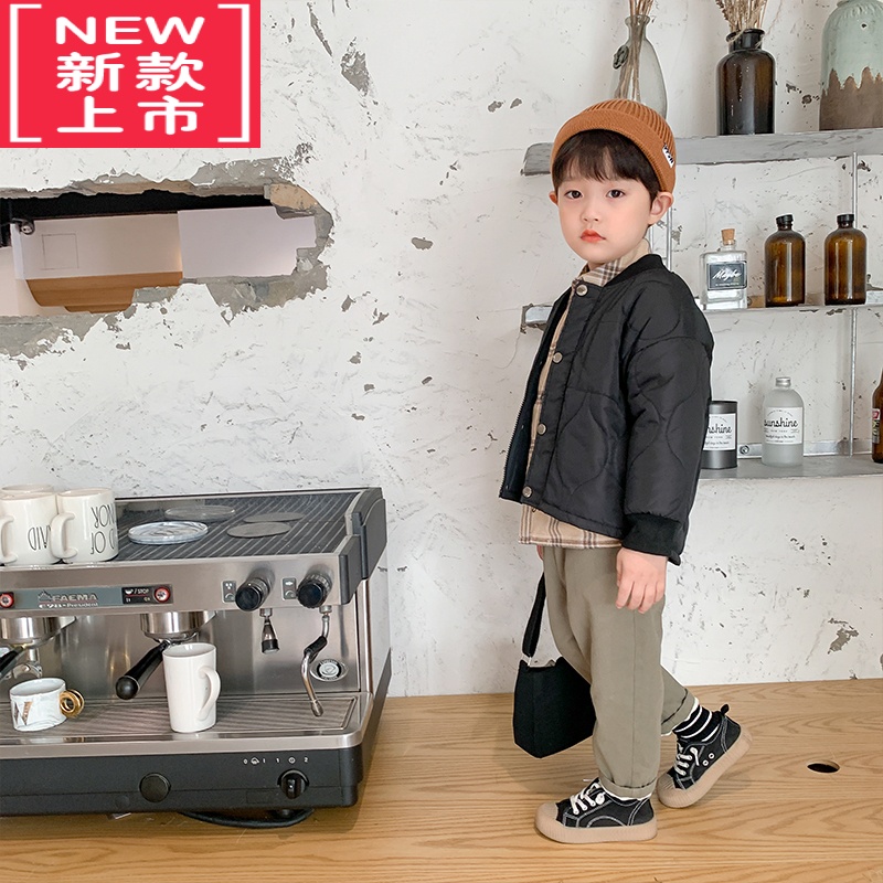 可莉允男童外套夹棉冬款儿童棉服冬装宝宝棉衣洋气童装保暖内胆小童棉袄