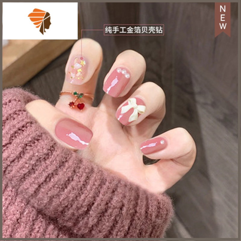 指甲贴片美甲成品甲片穿戴式可拆卸可重复使用晶石猫眼显白夏甲女 三维工匠 晶石猫眼 送美甲工具包美甲贴