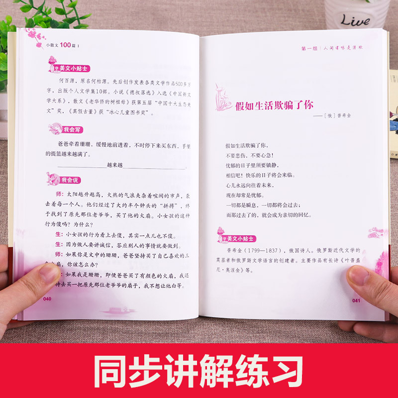 小学生小古文100篇(共2本) 小学通用 [正版]小学生小散文100课上下册 名家散文读本100篇书籍 小学必读优美经典