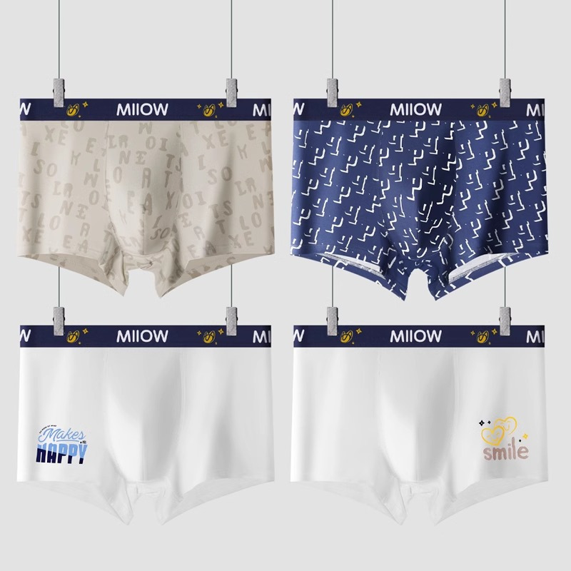 猫人纯棉男士内裤男生抗菌透气四角平角裤头男款运动宽松大码