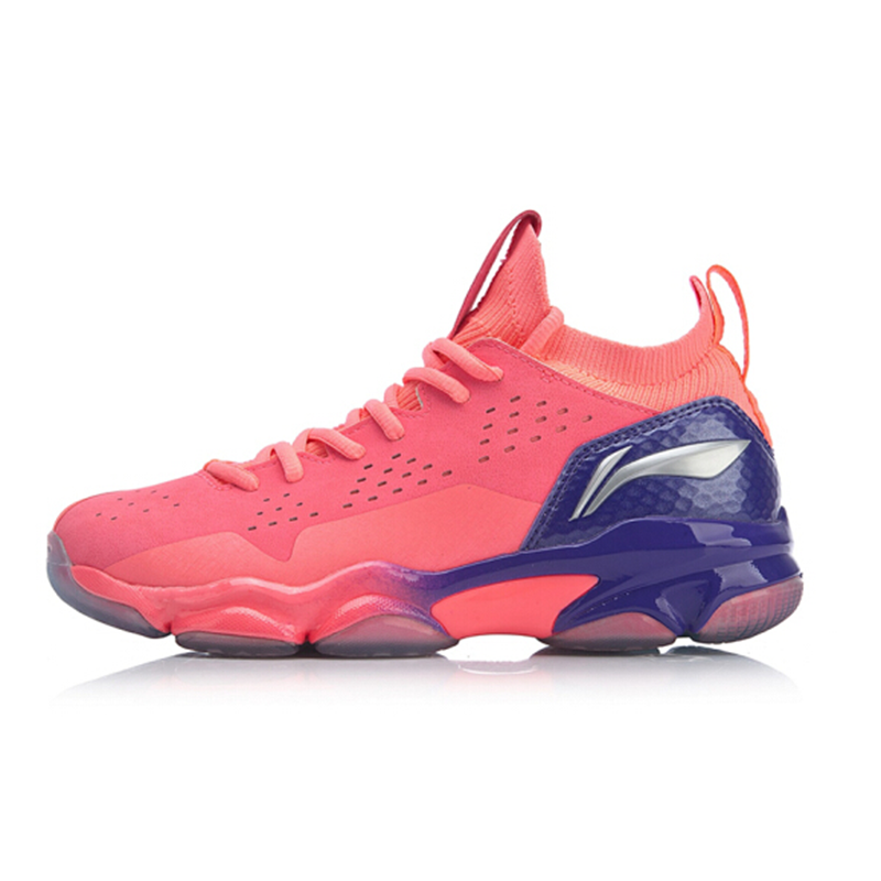 李宁lining羽毛球鞋女款运动鞋音爆20一体织防滑耐磨透气缓震振支撑a