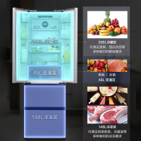 松下(Panasonic)400L法式多门冰箱 超薄嵌入式变频冰箱 风冷无霜 独立保鲜 银离子除菌 小海豚 LED照明