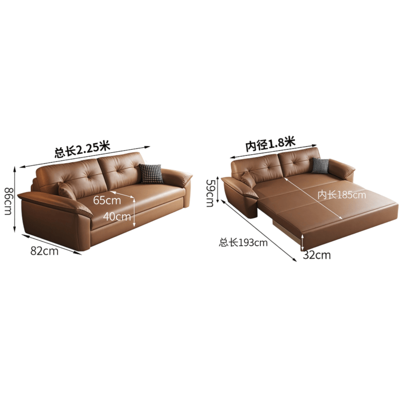 鑫木樽沙发床2.25m张高清大图