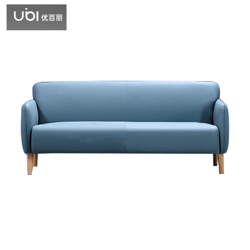 优百丽 DG-9068 办公室沙发 办公家具 会客接待 现代简约家具 颜色尺寸可定制 三人位（蓝色牛皮）