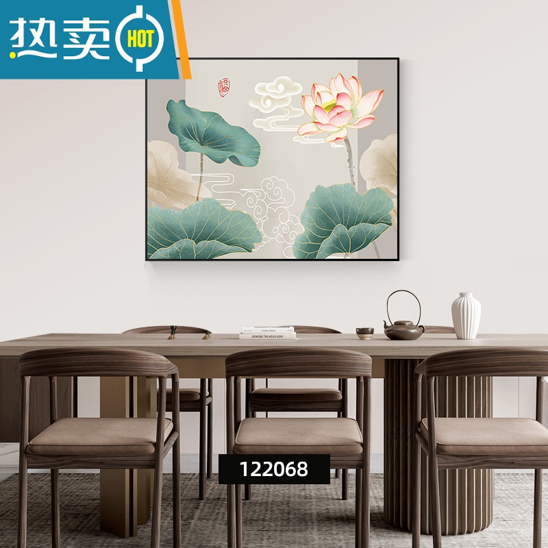 敬平新中式电表箱装饰画免打孔遮挡配电箱电闸开关盒挂画弱电源箱壁画高清大图