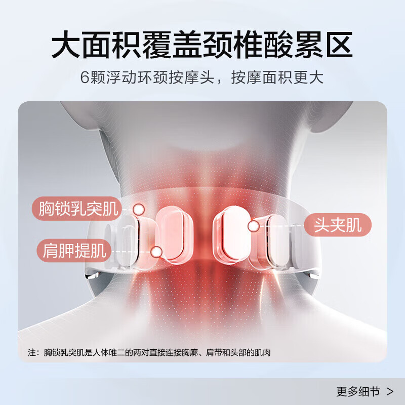 苏宁 SKG 颈椎按摩仪 G5 白色 红光热敷脉冲高清大图