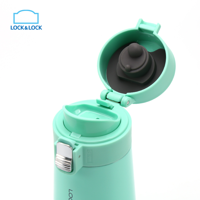乐扣乐扣(lock&lock)爱的弹跳保温杯水杯便携杯子 LHC3231GRN(450ml)绿色